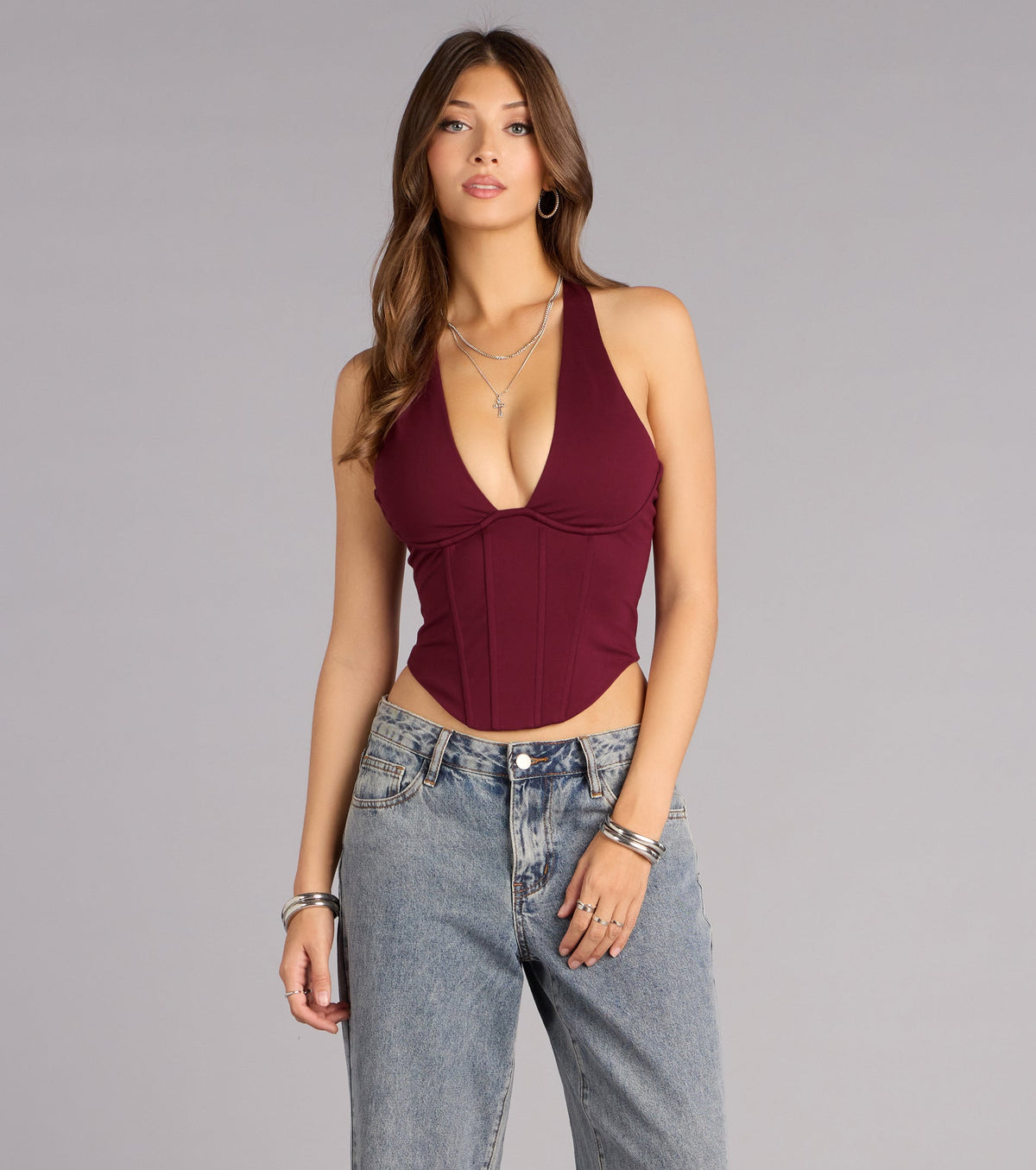 Sleek And Stunning Corset Halter Top