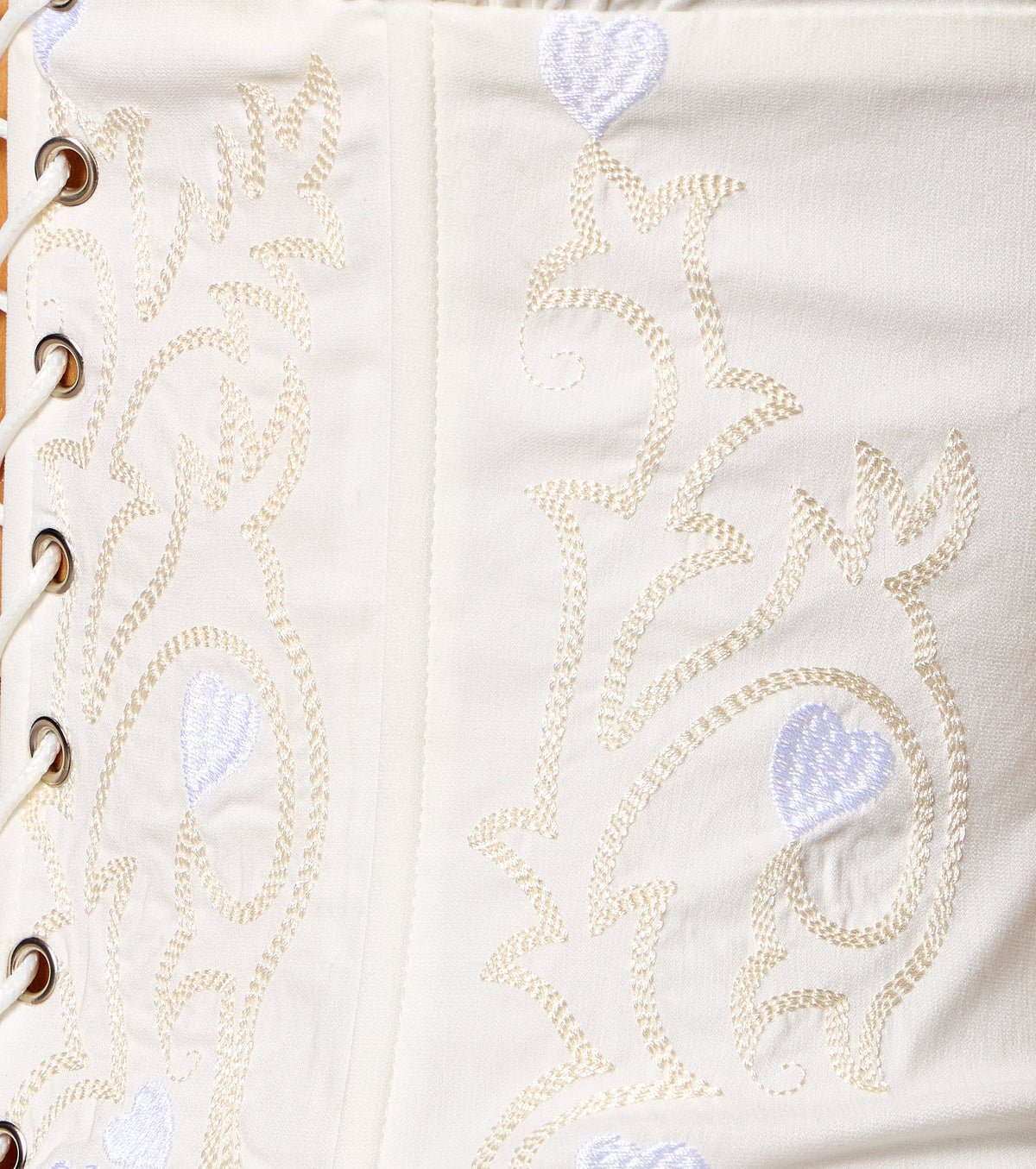 Sweet Lace Up Embroidered Corset Top