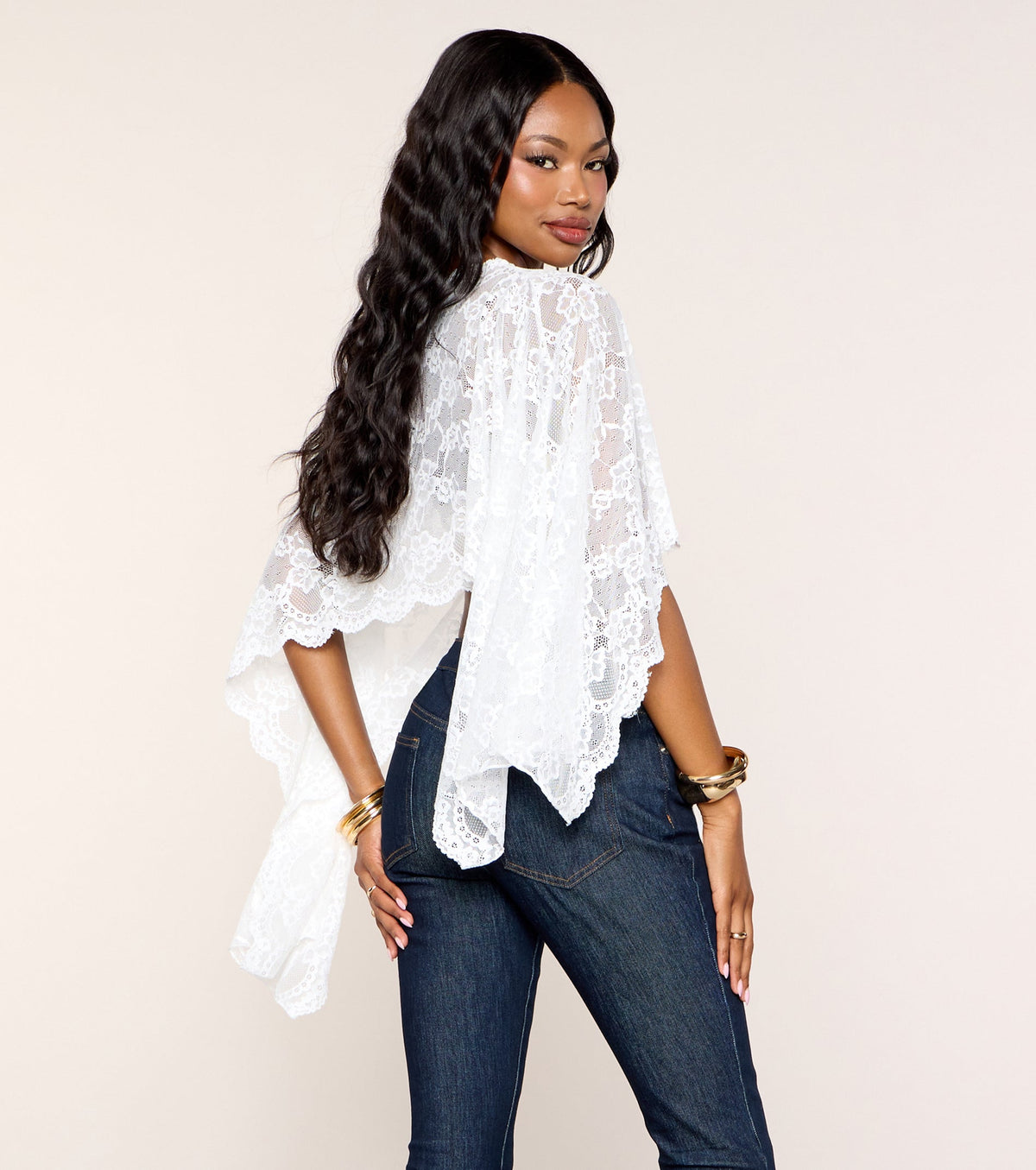 Layered Allure Sheer Lace Poncho