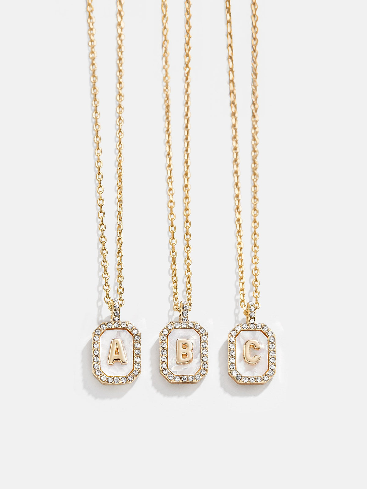 Gold & Mother of Pearl Initial Necklace - Mother Of Pearl