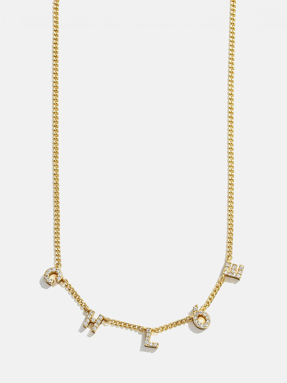 Mini 14K Gold Spaced Letter Custom Name Necklace - 14K Gold