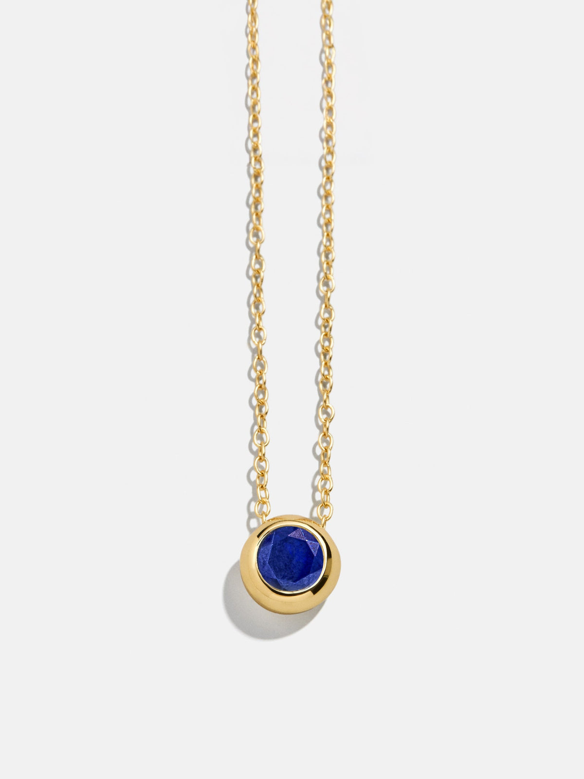18K Gold Birthstone Pendant Necklace - Sapphire