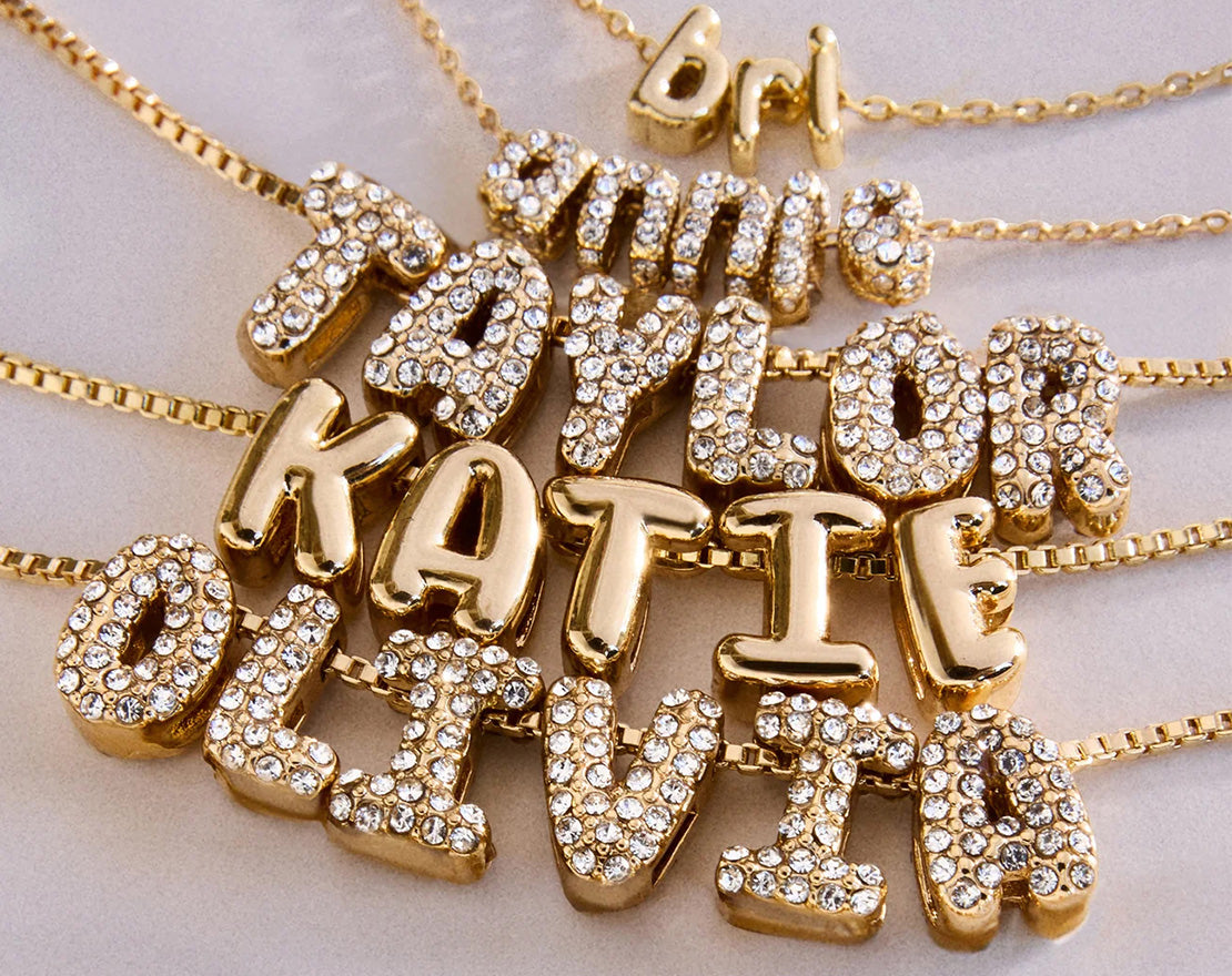 Bubble Letter Custom Necklace - Small Bubble Letter