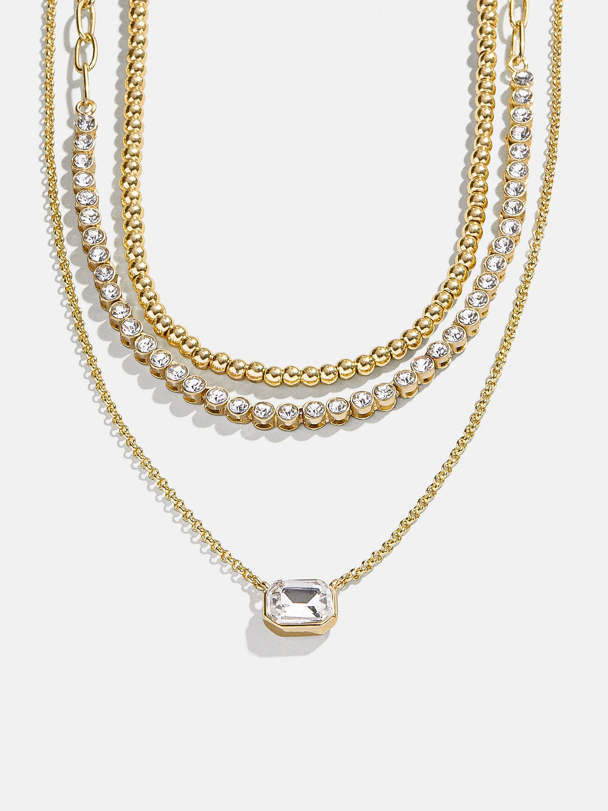 Kenna Layered Necklace - Gold/Pavé
