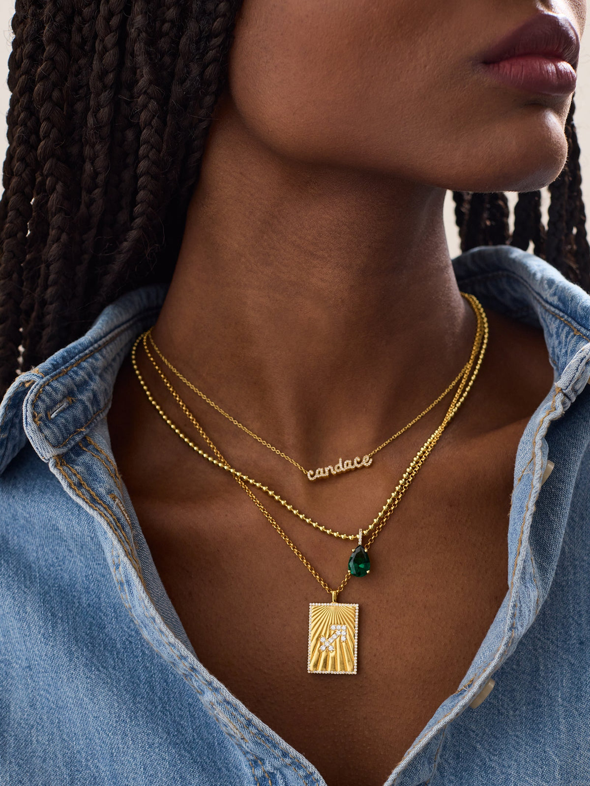Reversible 18K Gold Zodiac Pendant Necklace - Aries