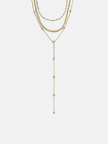Carina Lariat Layered Necklace - Gold