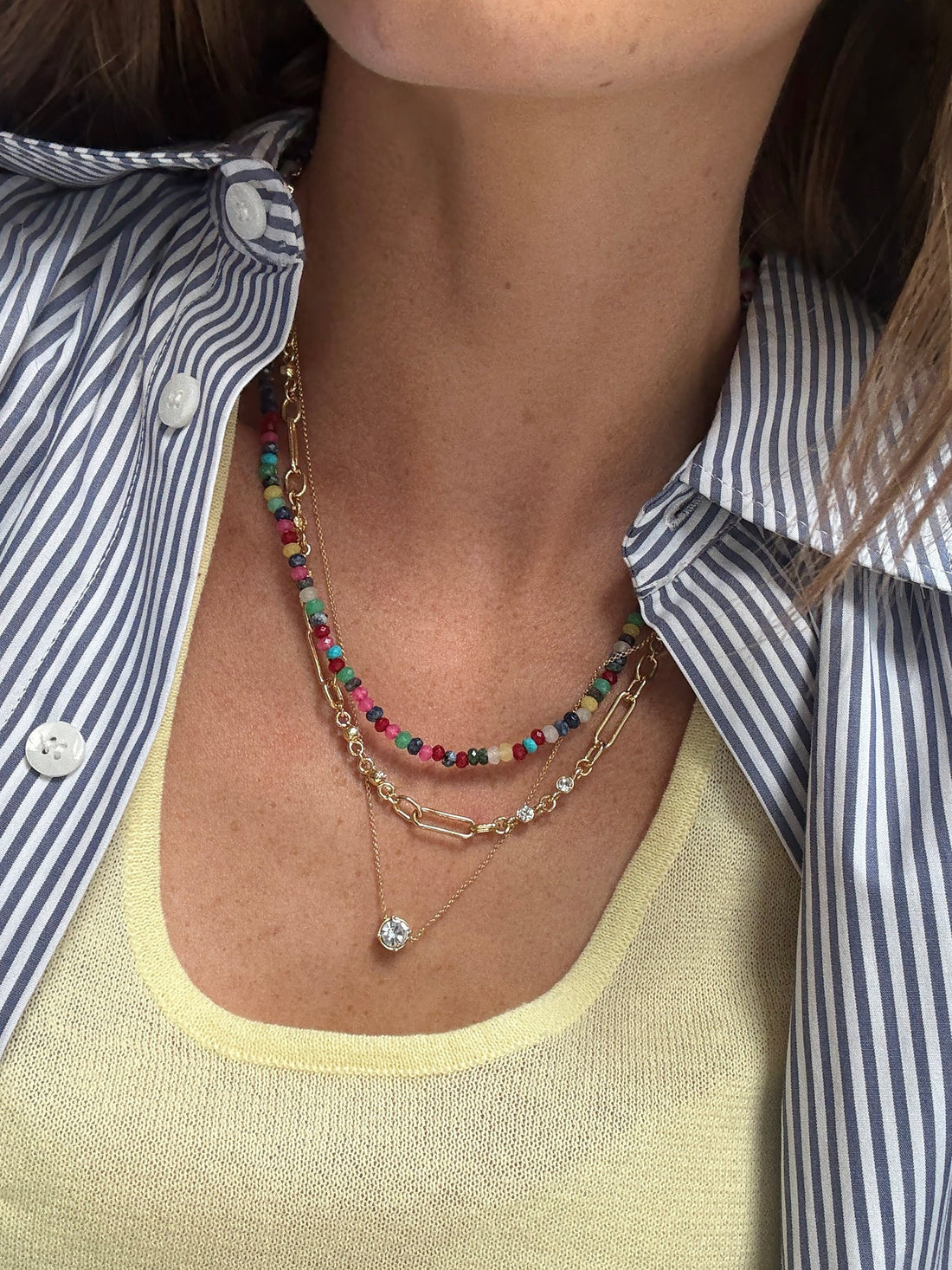 Portia Layered Necklace - Gold/Multi