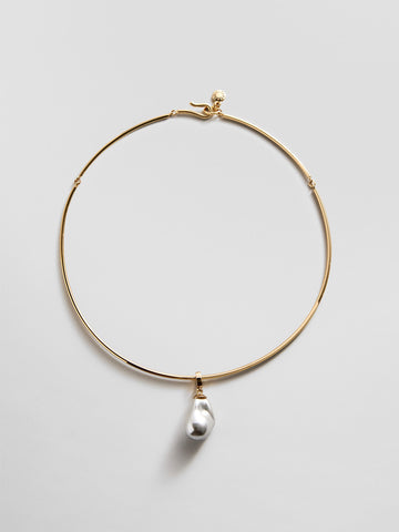 Teagan Pearl Collar Necklace - Gold/Pearl