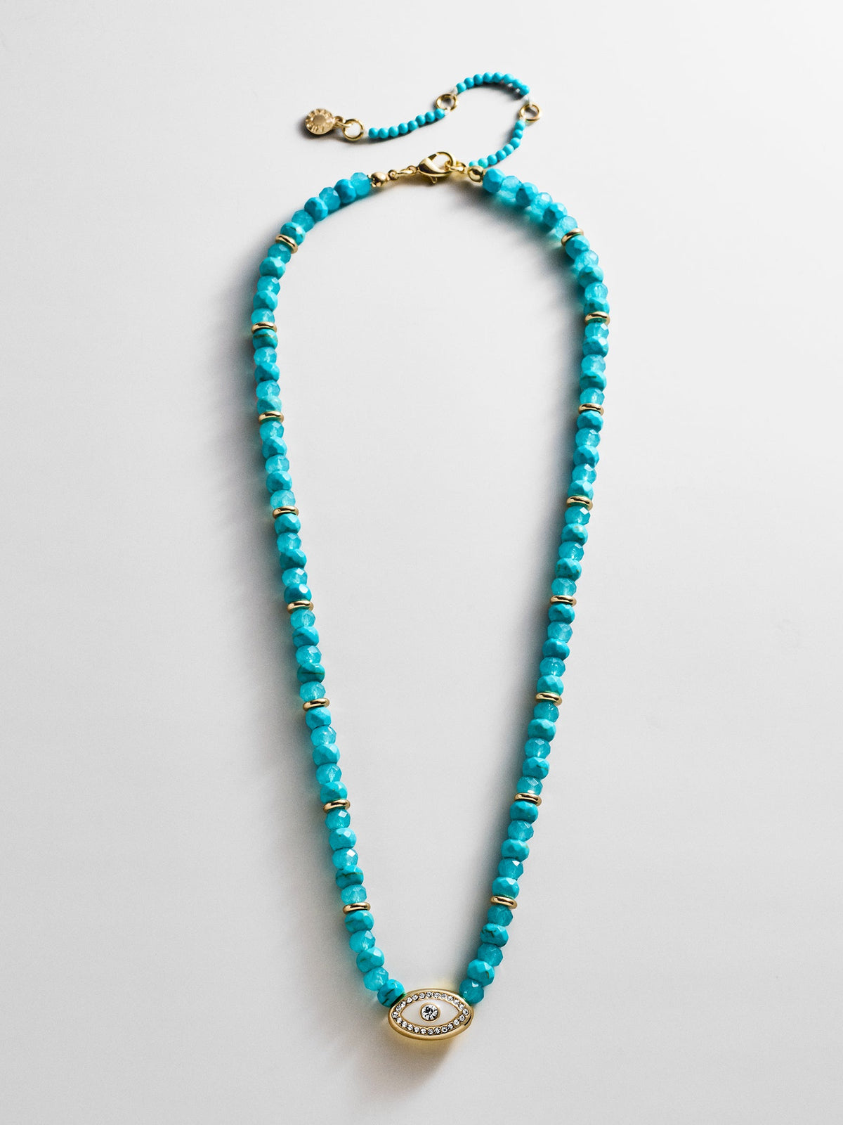 Positive View Semi-Precious Evil Eye Necklace - Turquoise
