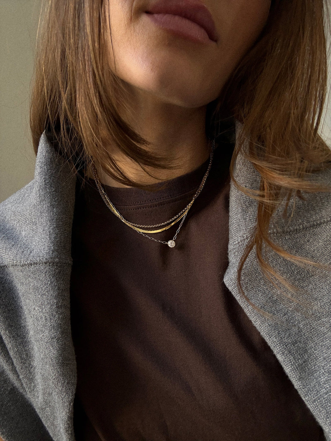 Kendall 14K Gold Layered Necklace - Kendall 14K Gold Layered Necklace