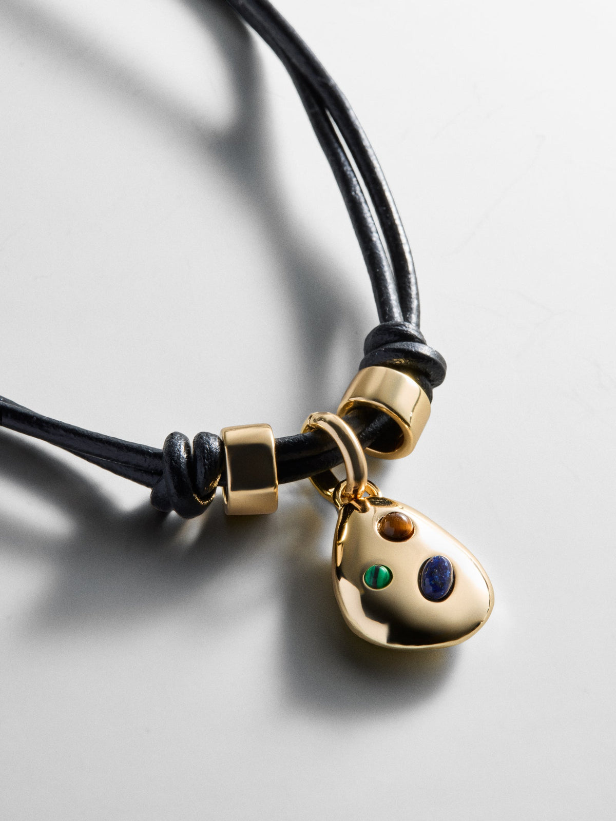 Tessa Pendant Cord Necklace - Gold/Multi