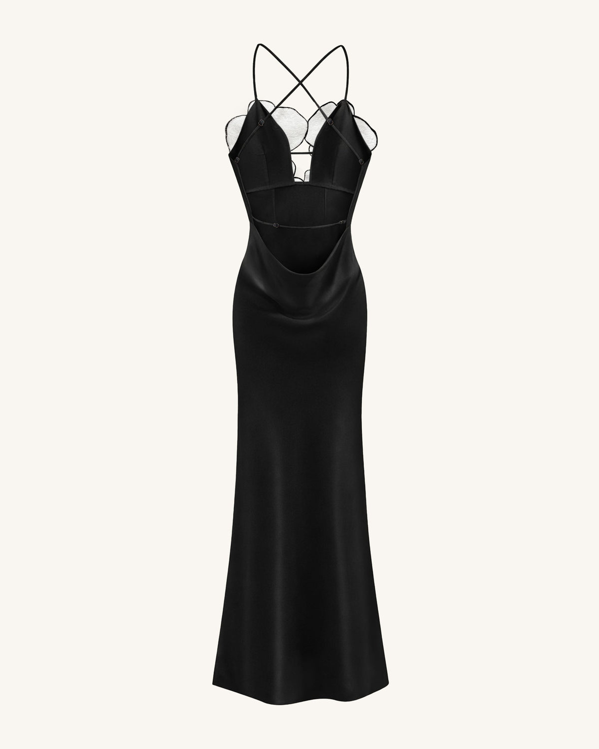 Orchid Embroidered Dress – Black/White