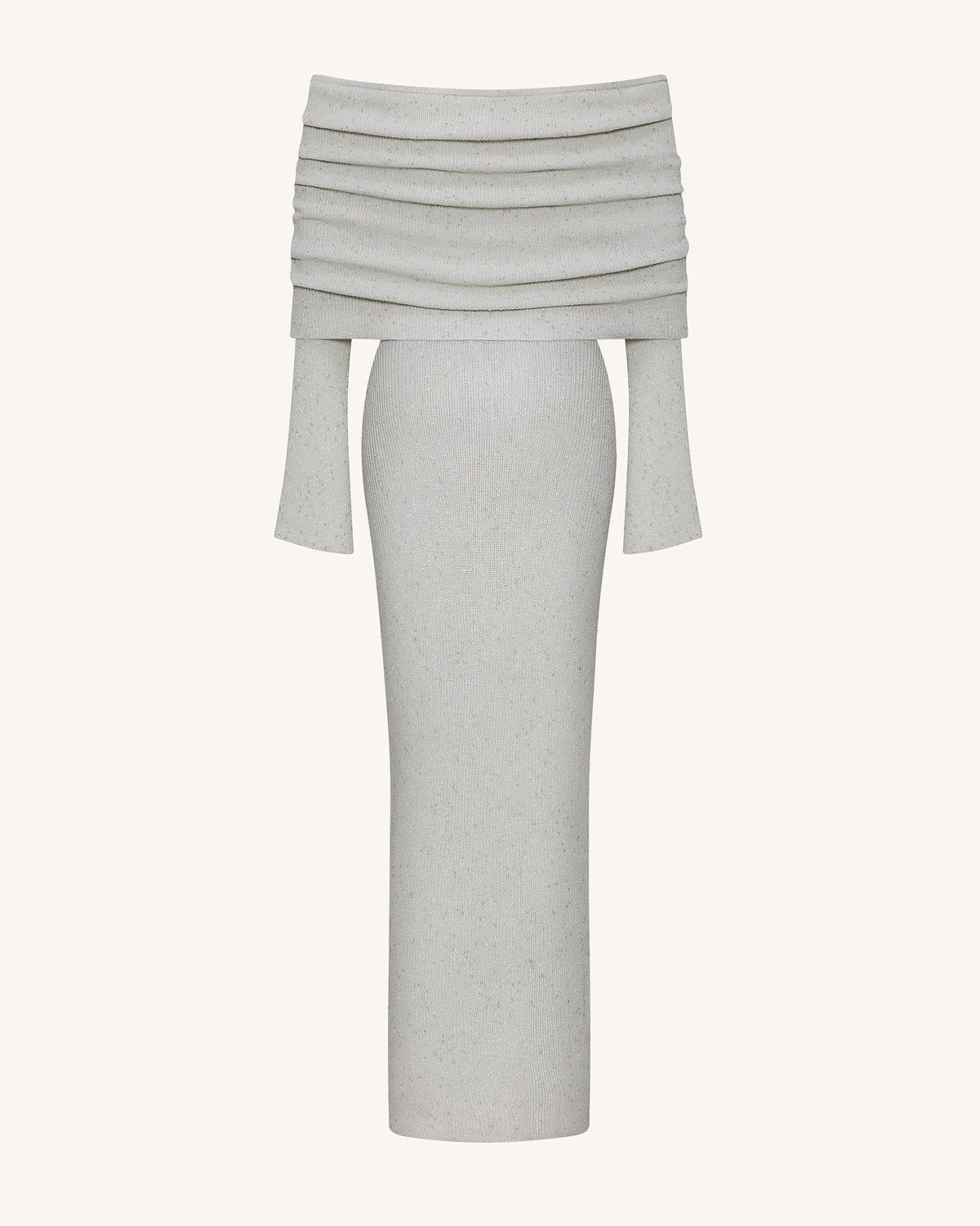 Knit Off-Shoulder Maxi Dress - Cream