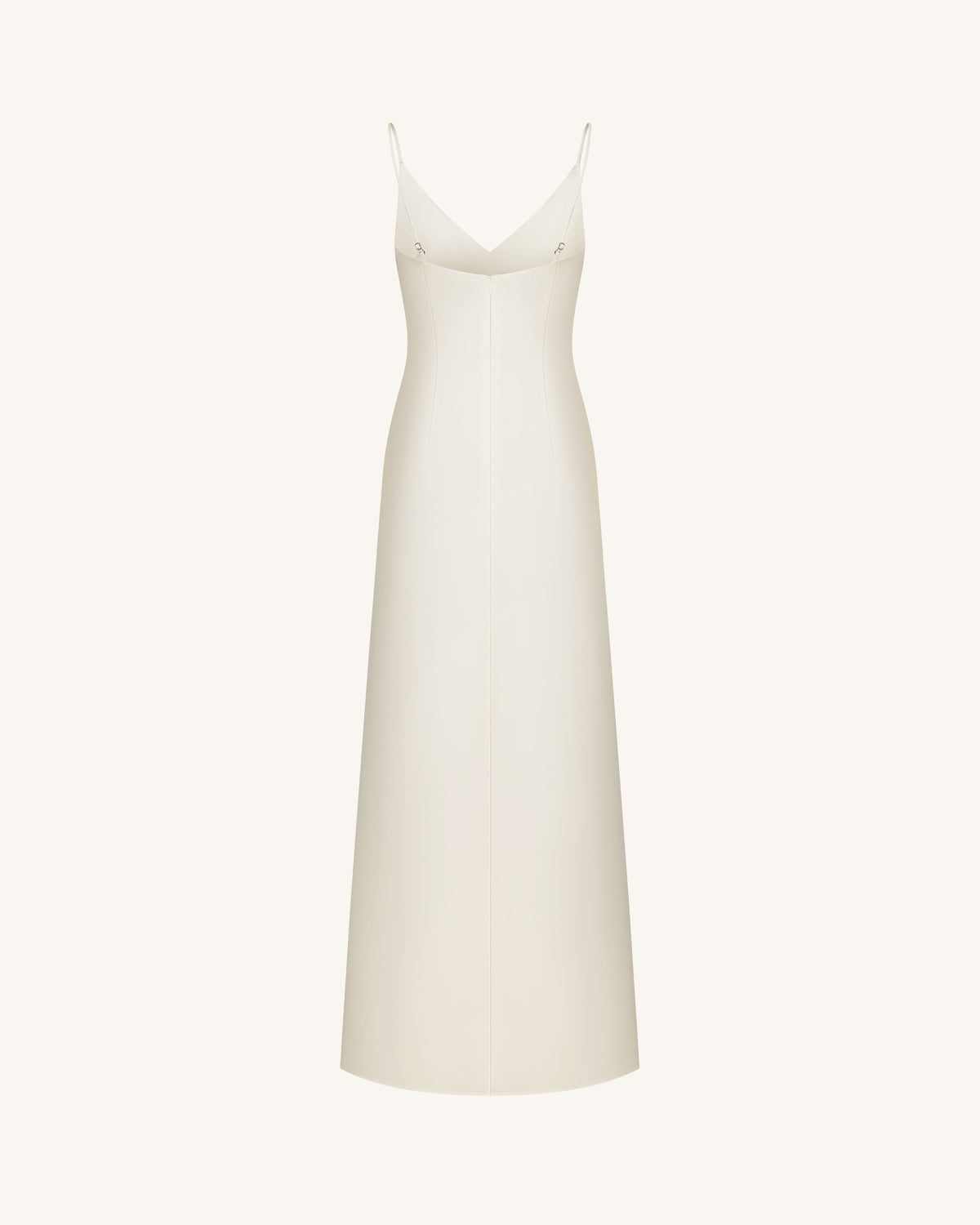 Iris Motif Satin Slip Gown - White