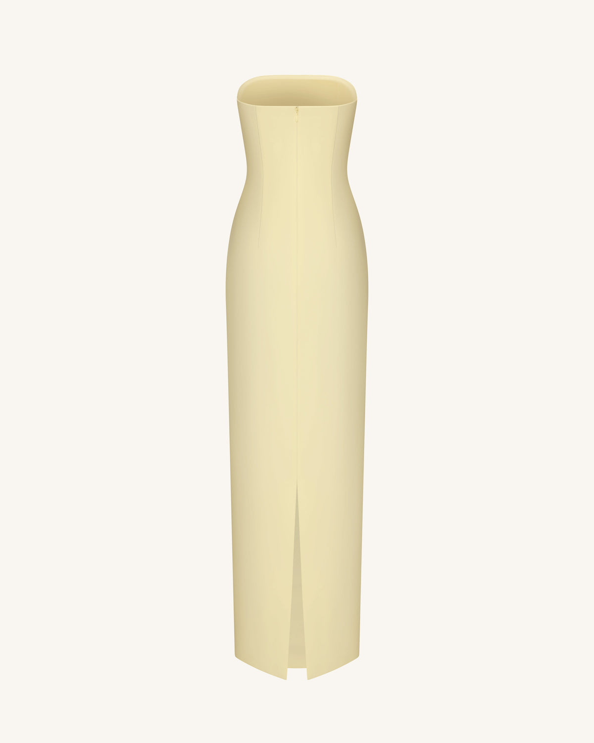 Floral Appliqué Strapless Dress - Yellow