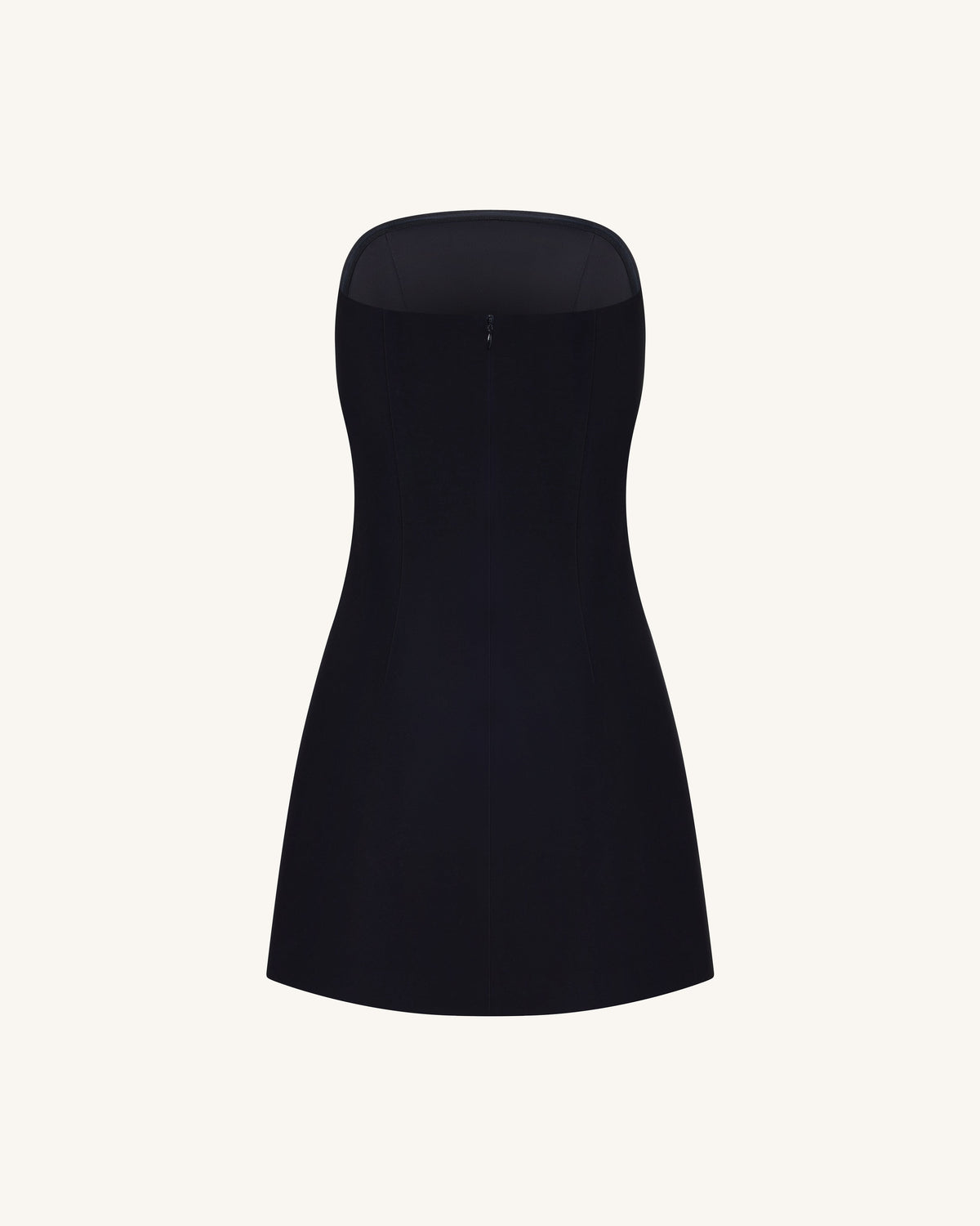 Strapless Floral Appliqué Dress - Black
