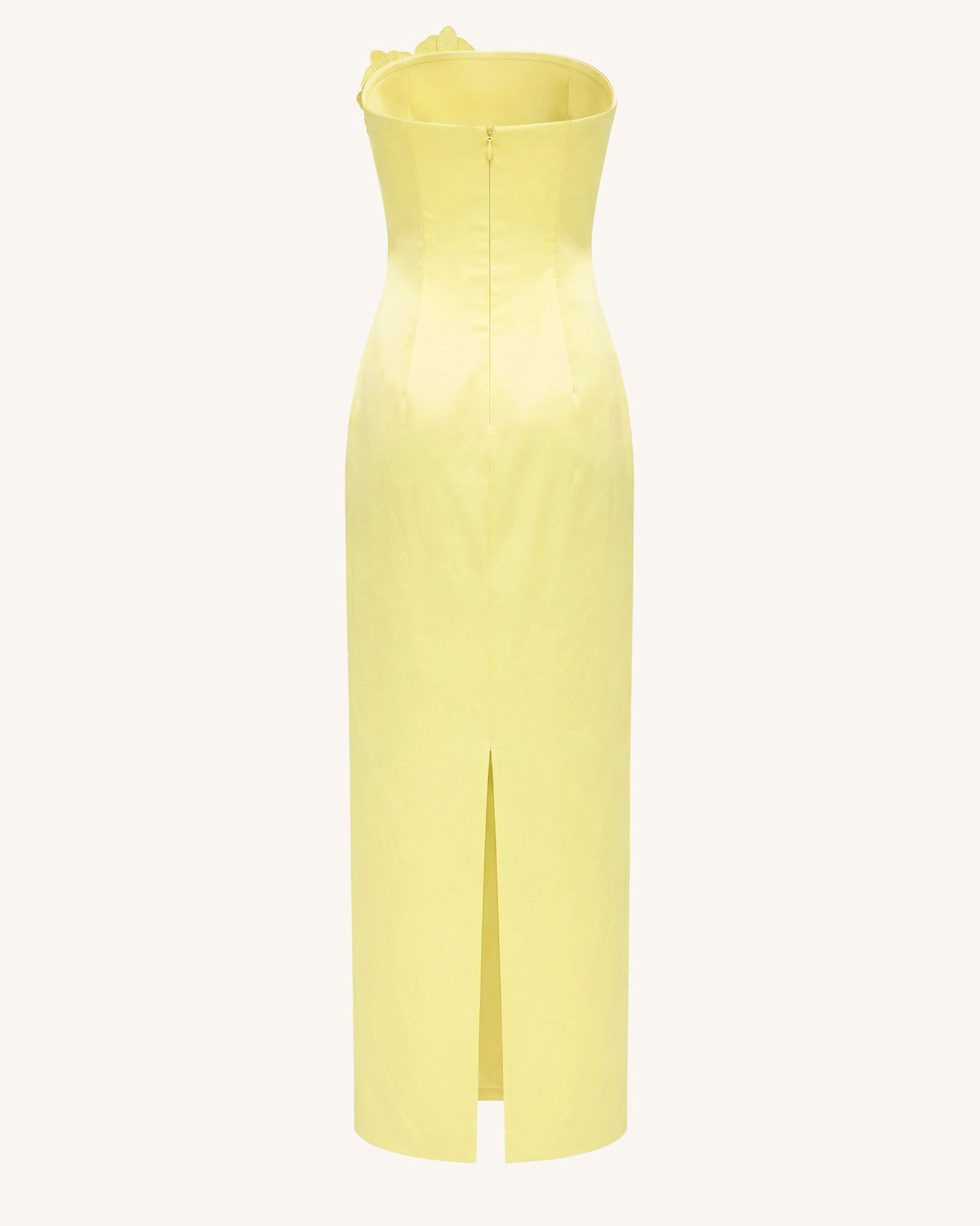 Orchid Embellished Strapless Maxi Dress - Yellow