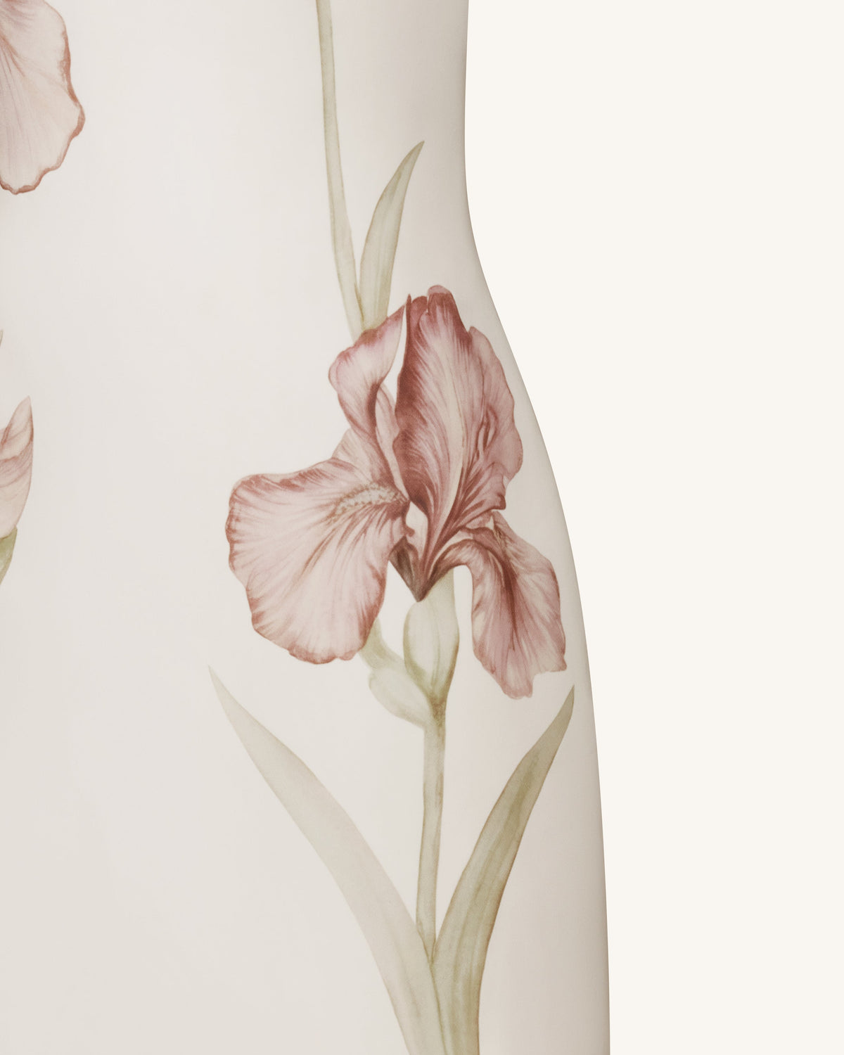 Jeweled Halter Iris Motif Dress - Ivory/Pink