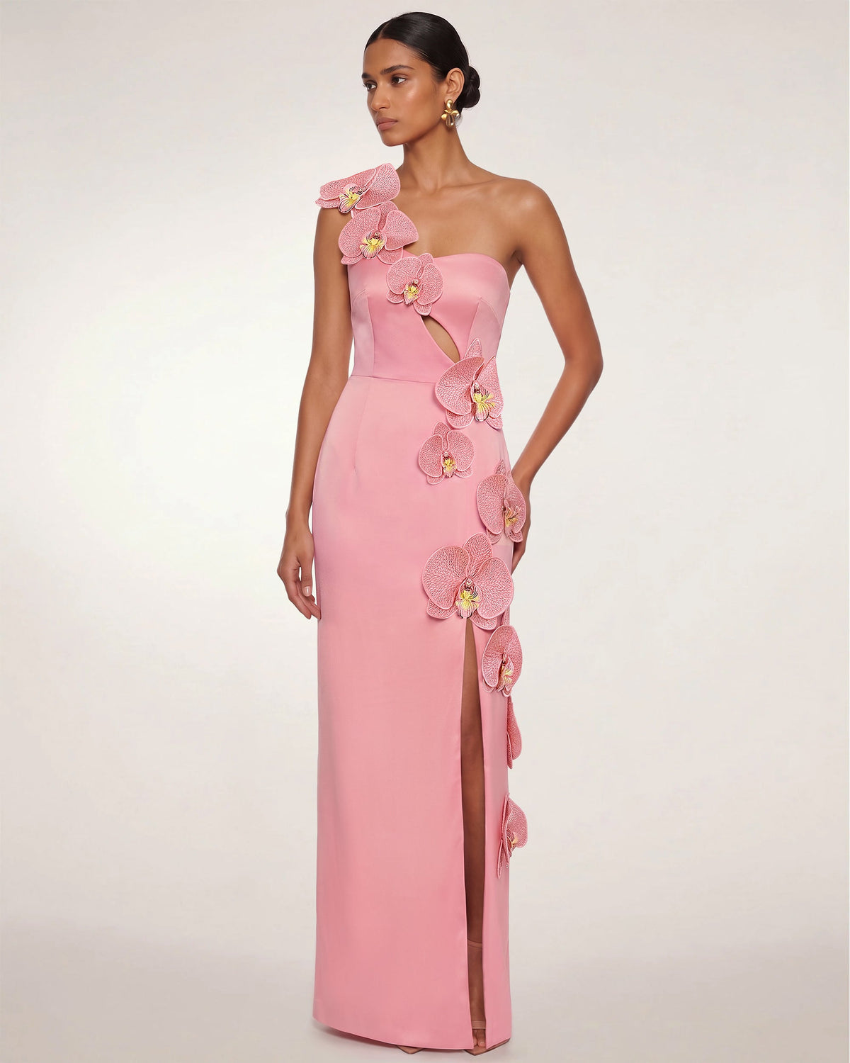 Orchid Embellished Cutout Slit Maxi Dress - Blush Pink