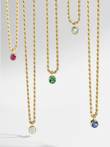 Florence 18K Gold Plated Sterling Silver Birthstone Necklace - Crystal