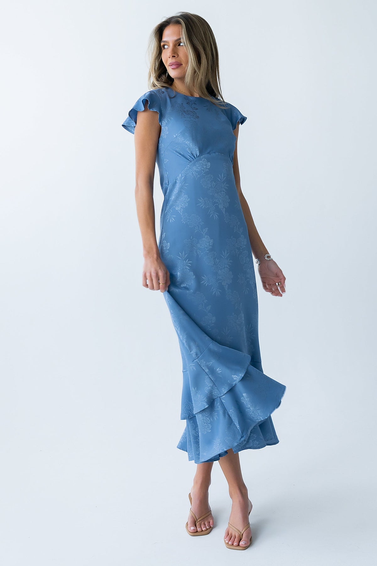 Azure Garden Floral Maxi Dress
