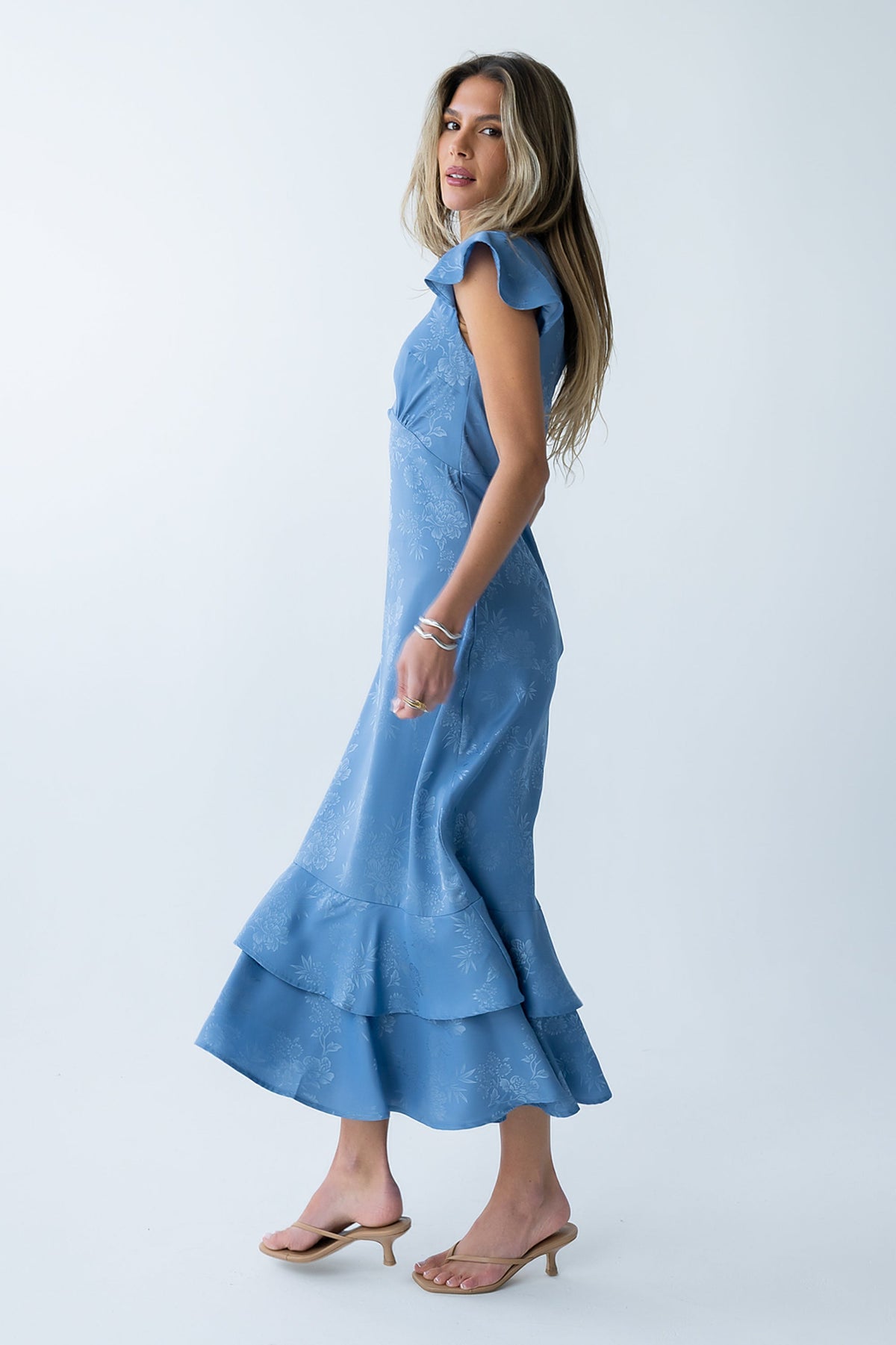 Azure Garden Floral Maxi Dress