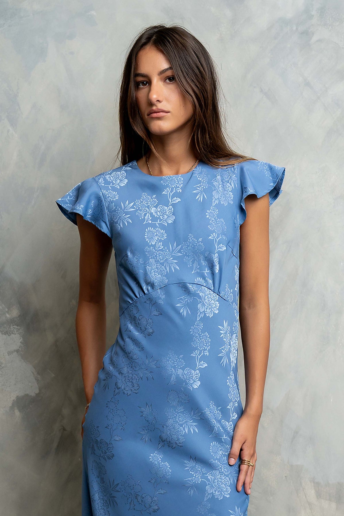 Azure Garden Floral Maxi Dress
