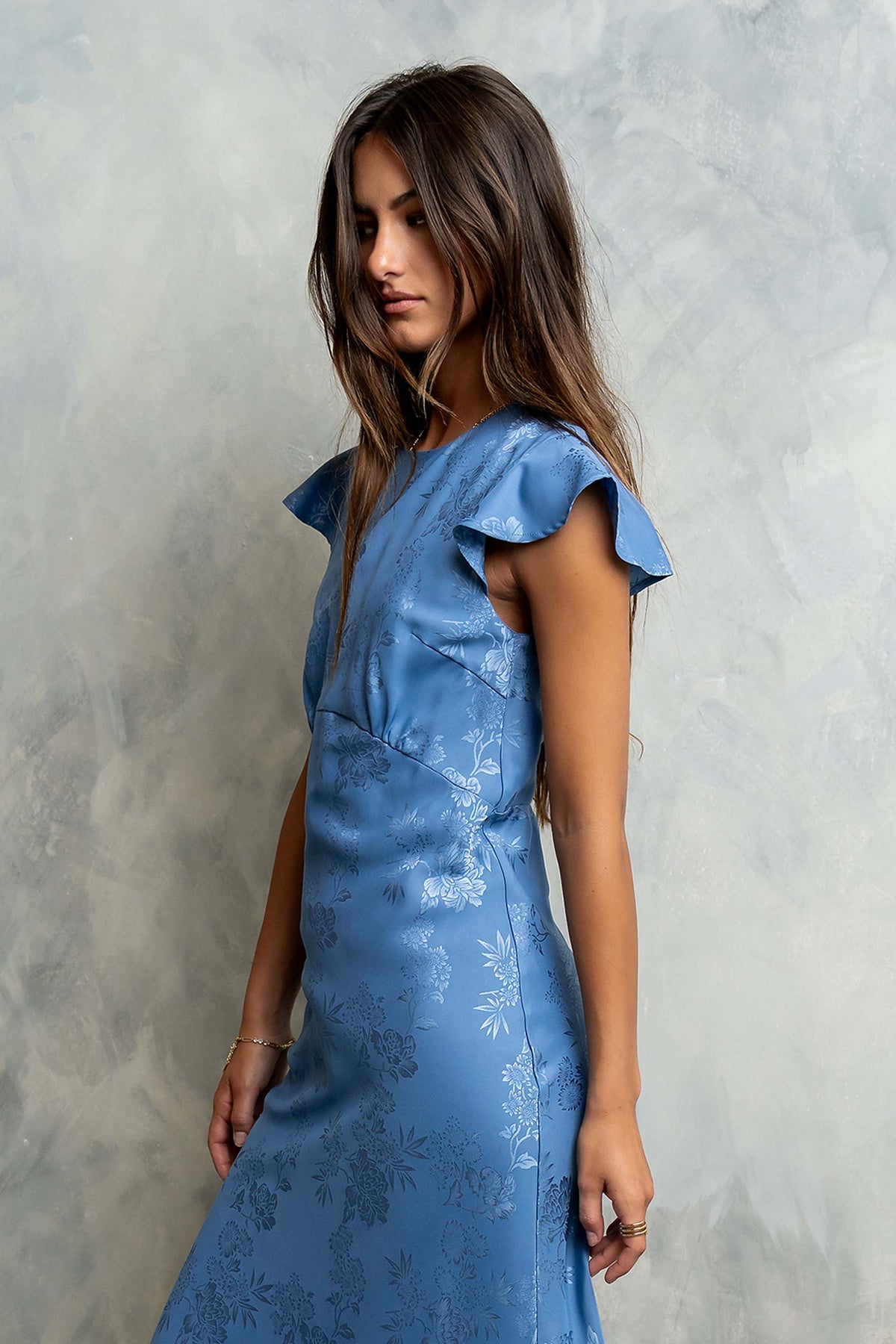 Azure Garden Floral Maxi Dress