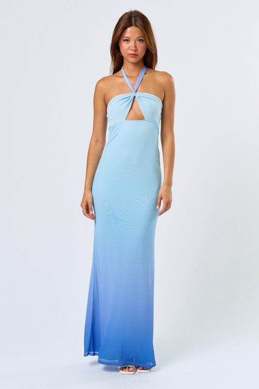 Malibu Ocean Halter Maxi Dress