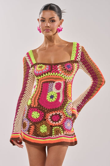 Cabana Crochet Mini Dress