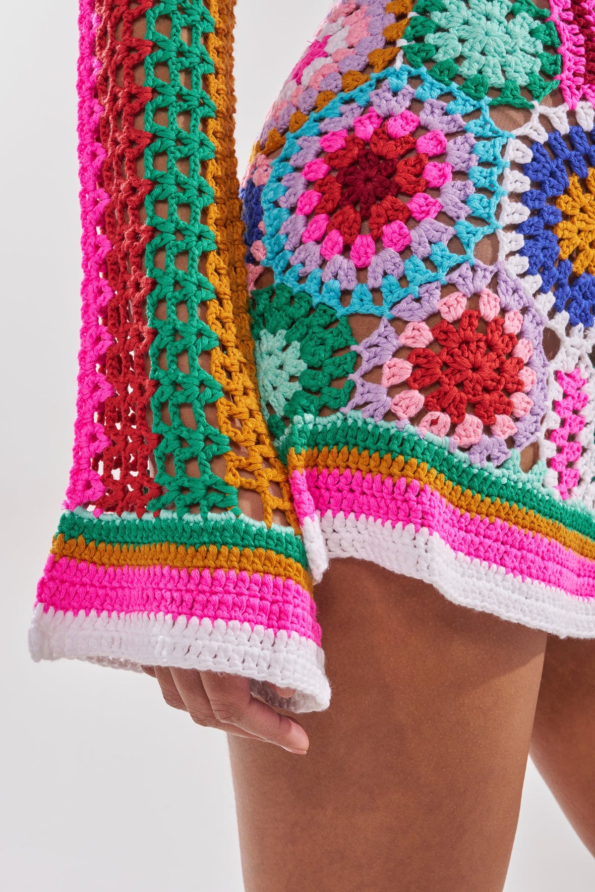 Crochet All Day Colorblock Mini Dress