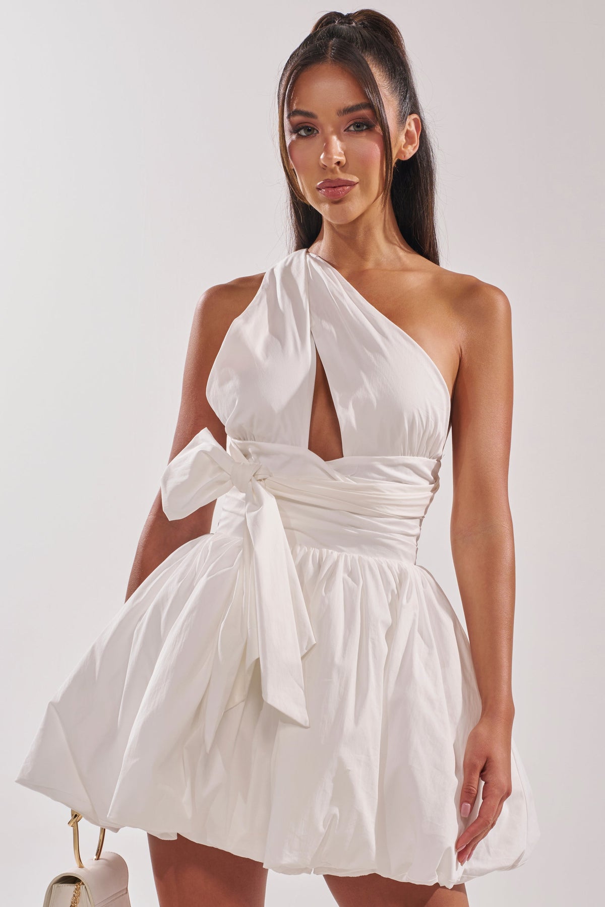 Pretty In Poplin Strappy Multifunction Mini Dress In White