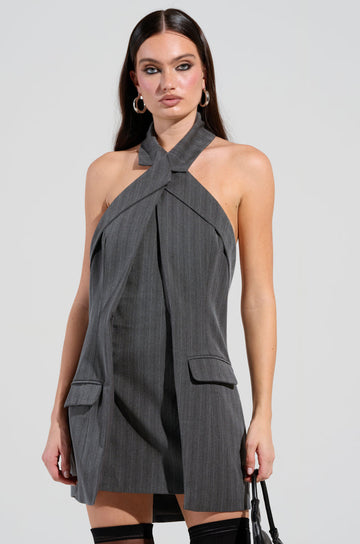 So Yesterday Halter Mini Dress