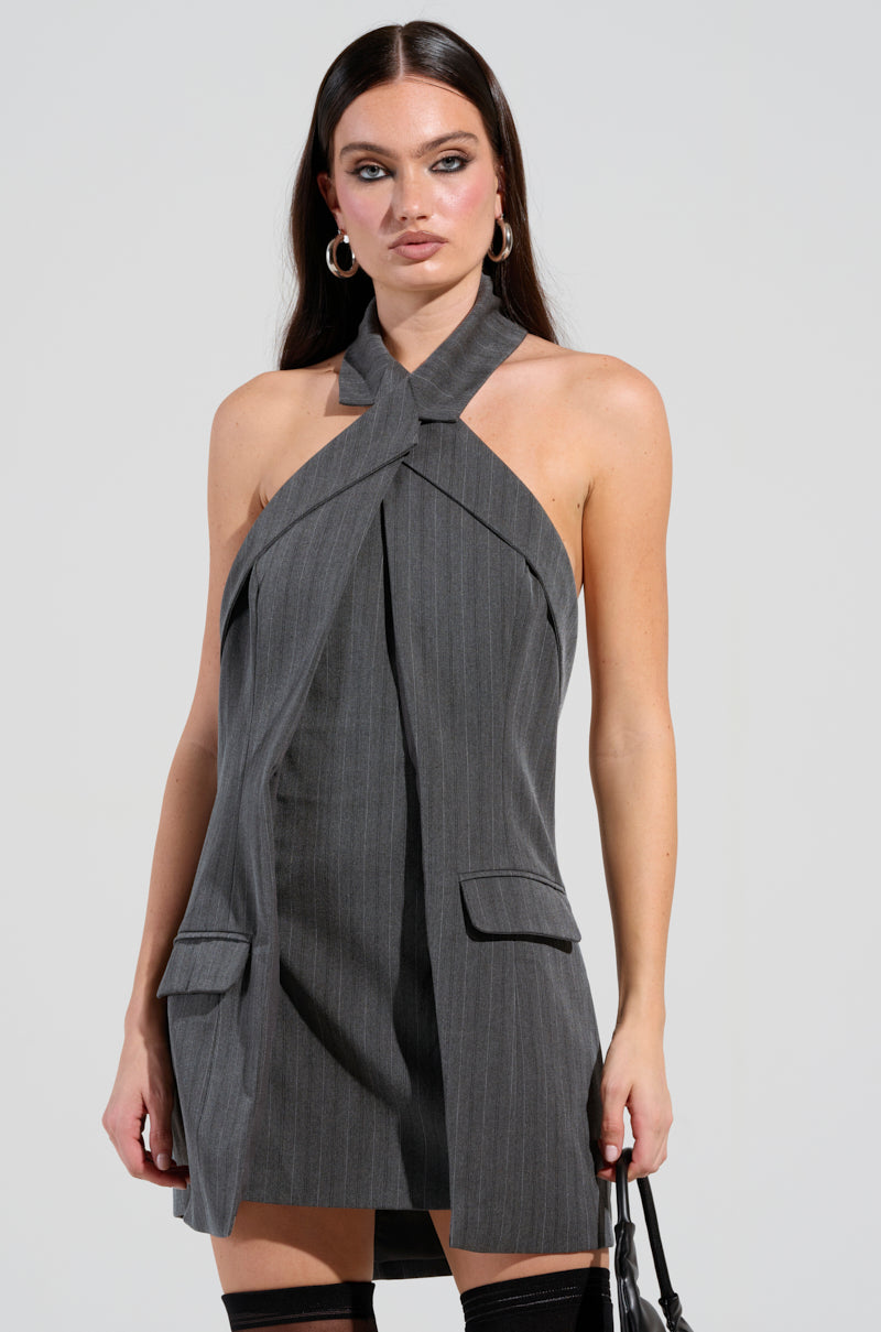 So Yesterday Halter Mini Dress