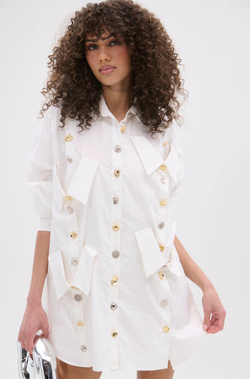 My Boyfriends Shirt Again Poplin Mini Dress