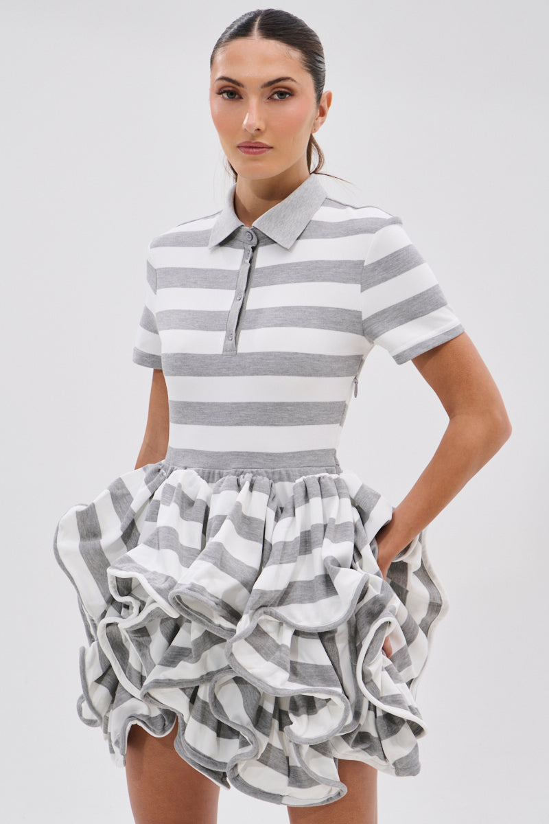Office Siren Striped Shirt Dress