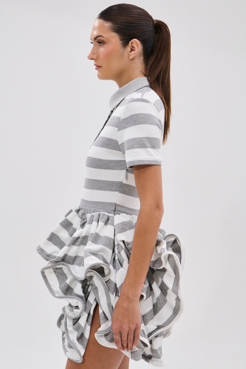 Office Siren Striped Shirt Dress