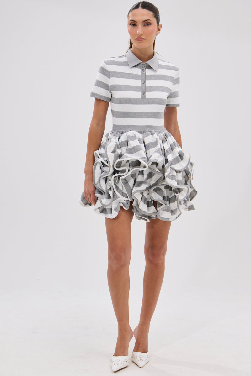 Office Siren Striped Shirt Dress