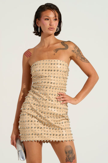 Tell Me About It Stud Pu Mini Dress
