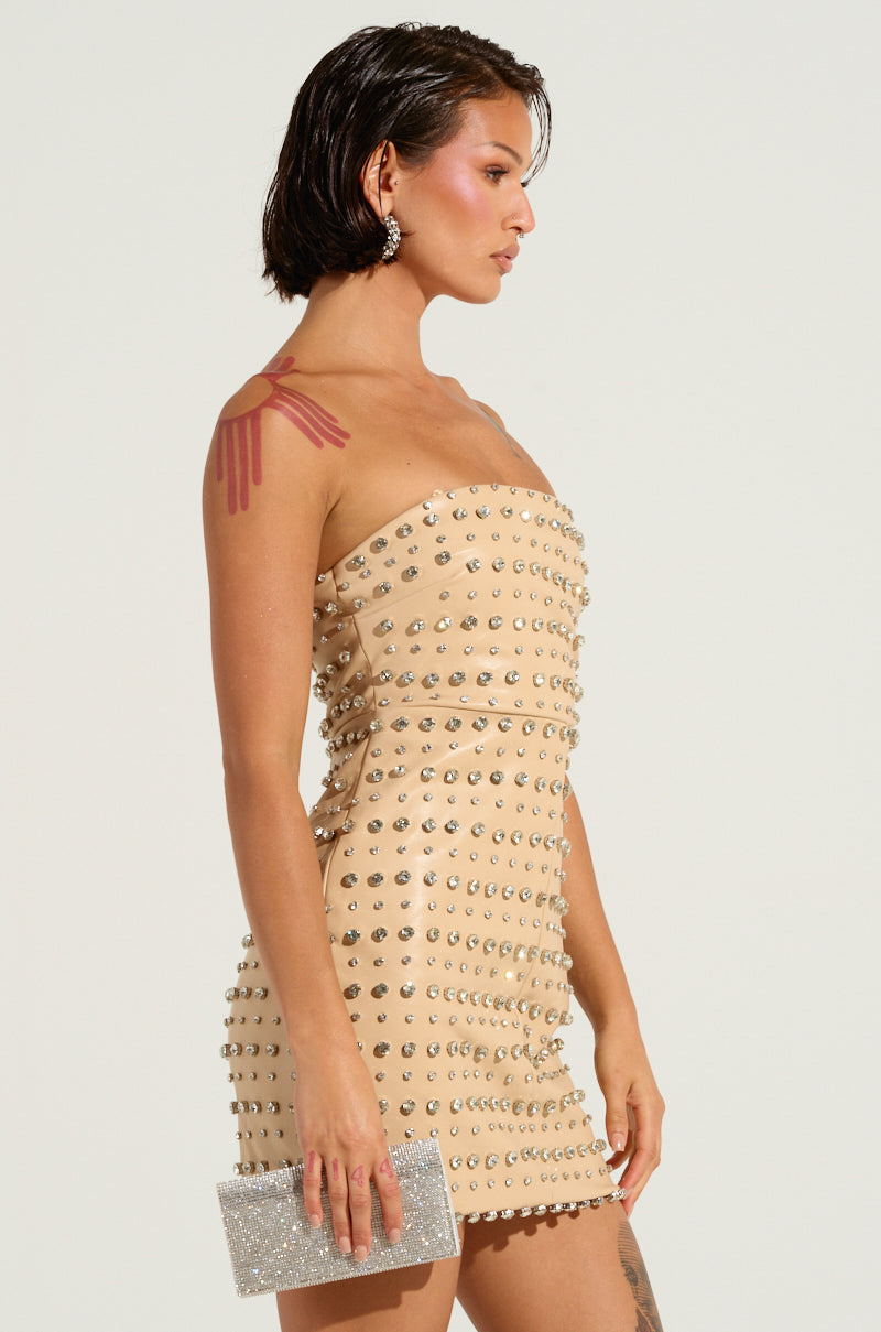 Tell Me About It Stud Pu Mini Dress