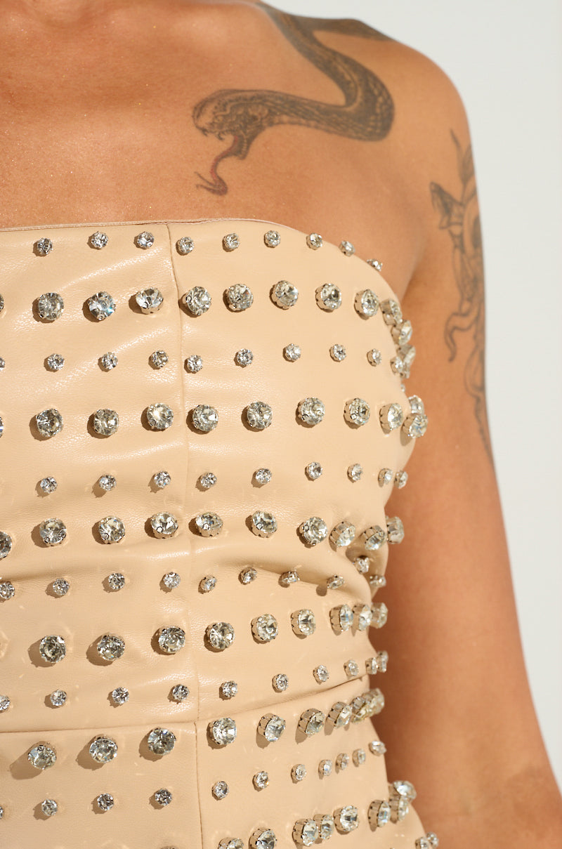 Tell Me About It Stud Pu Mini Dress