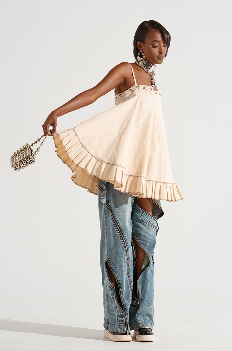 Pleated Up Mini Dress