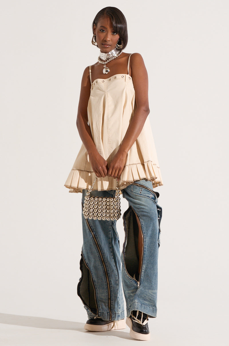 Pleated Up Mini Dress