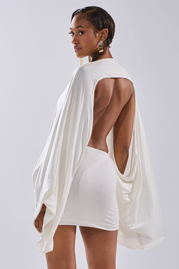 Diana Draped Mini Dress In White