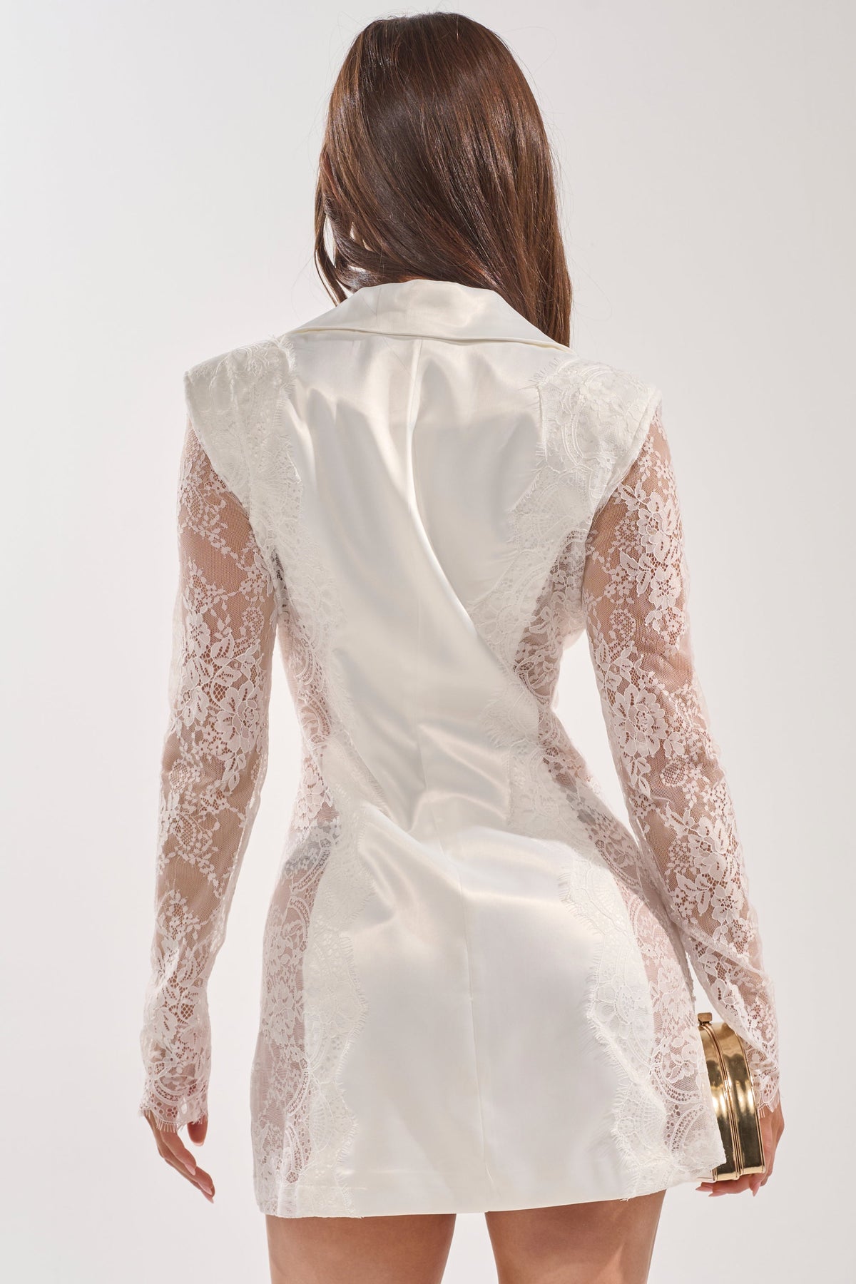 She Means Business Blazer Mini Dress In White