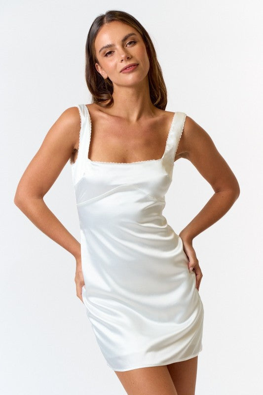 Late Checkout Satin Mini Dress