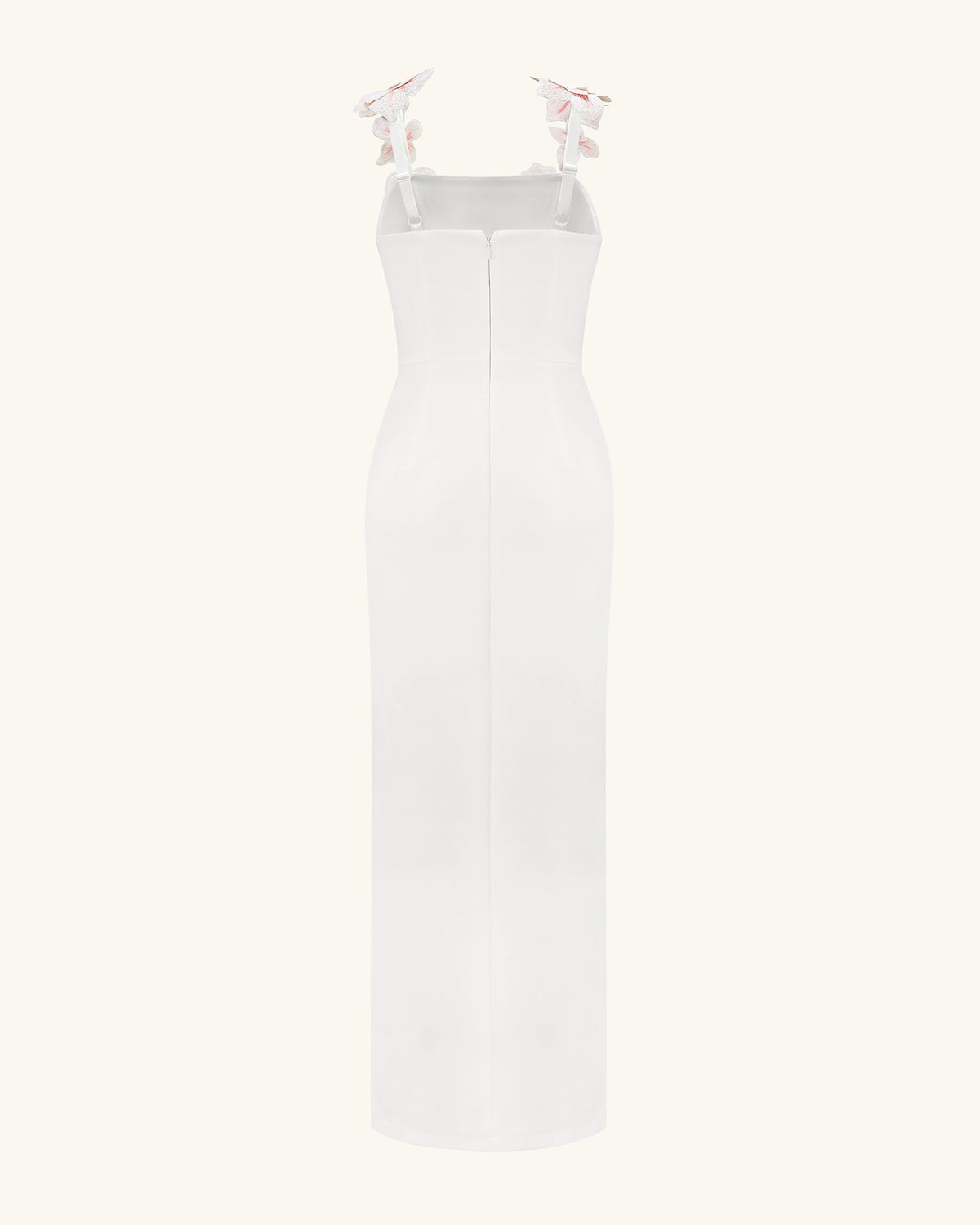 Flower Embroidered Dress - White/Pink