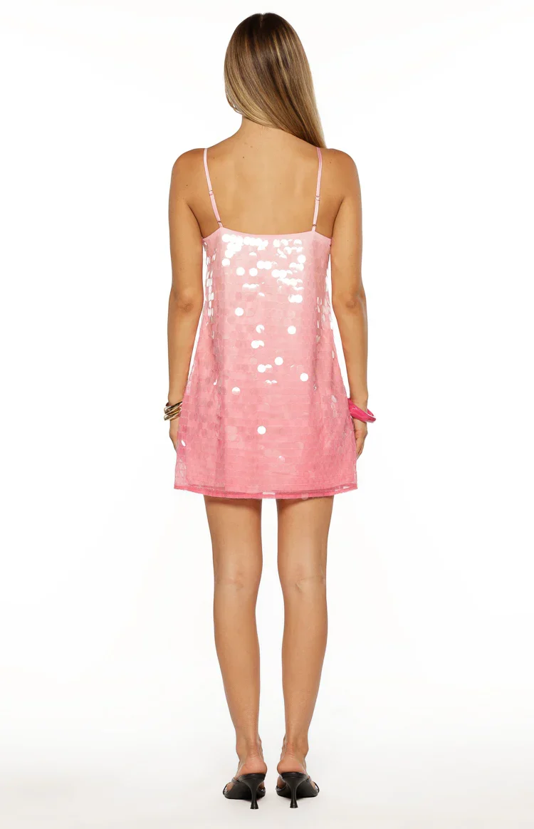 Rosé Ombre Sequin Mini Dress