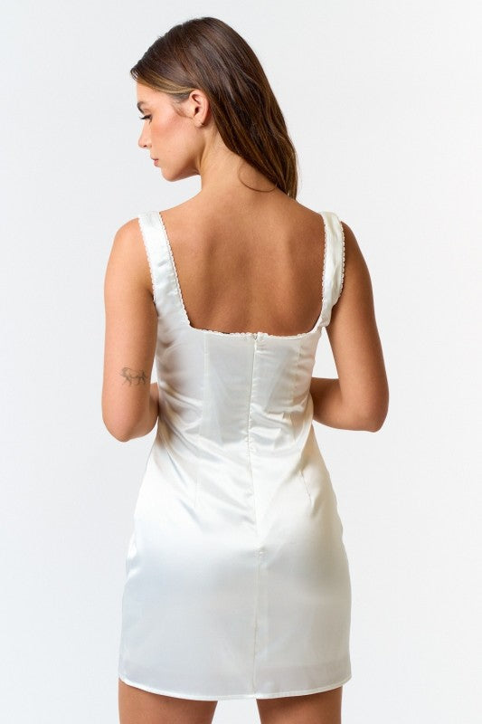 Late Checkout Satin Mini Dress