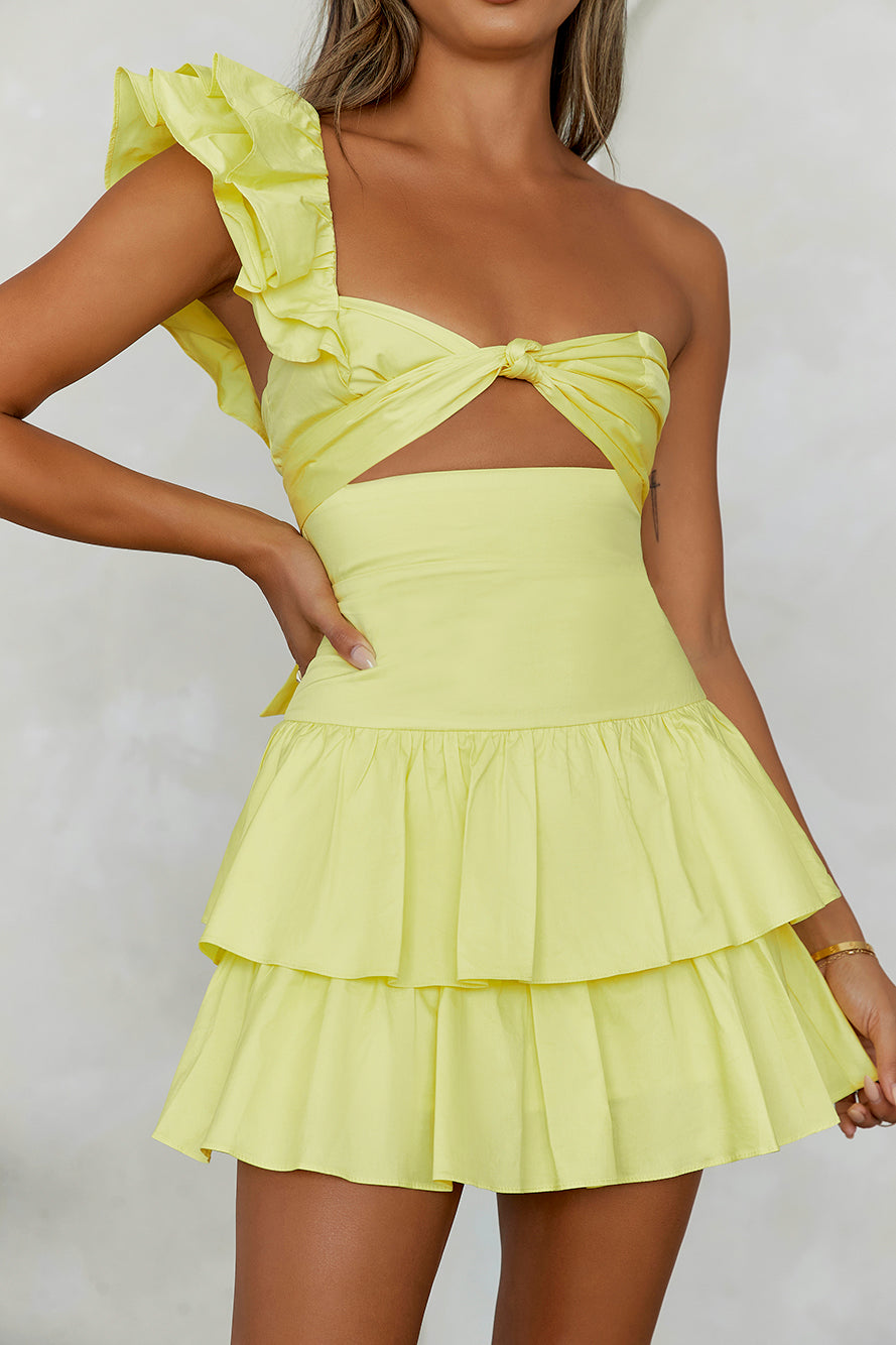Soleil Cutout Ruffle Mini Dress